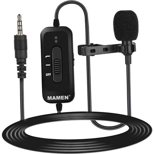 Professional Lavalier Lapel Microphone Condenser Mic with 8M Cord 3.5mm Clip