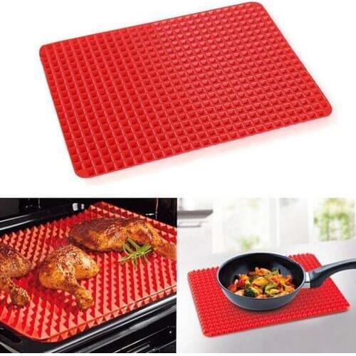 Rectangle Silicone Barbecue Baking Pad Drain Mat Drying Dishes Pad Heat Resistant Slip-proof Tray