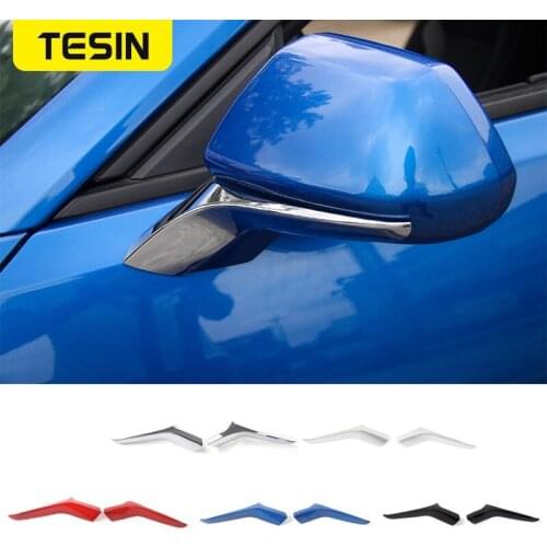 TESIN ABS Carbon Fiber Car Side Door Rearview Mirror Trim Cover for Chevrolet Camaro 2017 Up Car Styling Exterior Accessories
