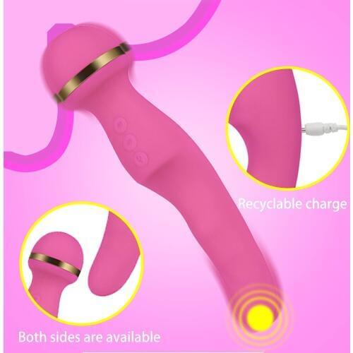 Heating AV Stick Vibrator for Women Double Motor Magic Wand Massager G Spot Clitoris Stimulator Dildo Vibrator Sex Toy for Women