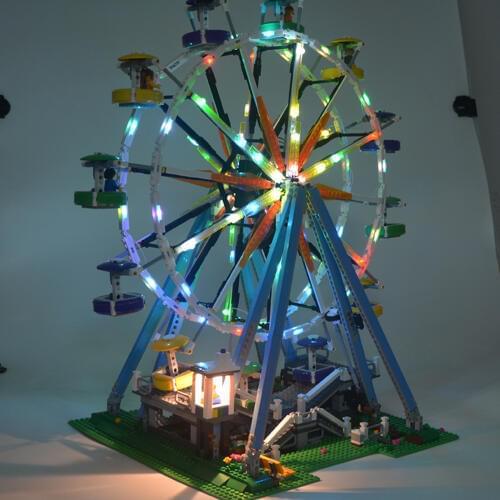 MTELE Brand LED Light Kit For 10247 City Street Ferris Wheel Compatible With Model 15012