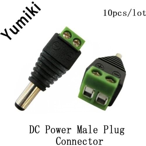 10pcs/lot 2.1 x 5.5mm DC Power male Plug Jack Adapter Connector Plug for CCTV LED Strip Light