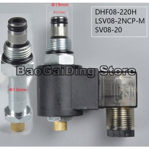 2 Position 2 Way Normally Closed Hydraulic Threaded Cartridge Solenoid Valve DHF08-220H(LSV08-2NCPM DC12V AC220V DC24V