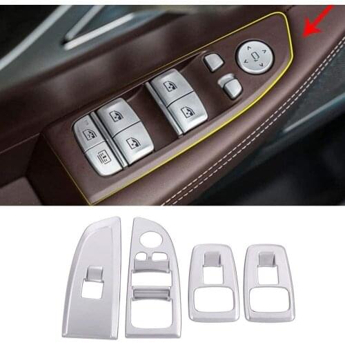 Car Window Lift Switch Button Frames Trim 4pcs For BMW 7 Series 730li 740li 2016-2017