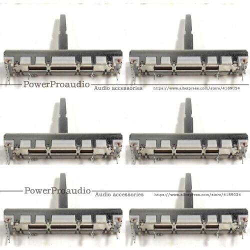 6pcs 60mm for Pioneer DJM 350 600 700 800 Push Fader Straight Slide Potentiometer DJ MIXER B10Kx2