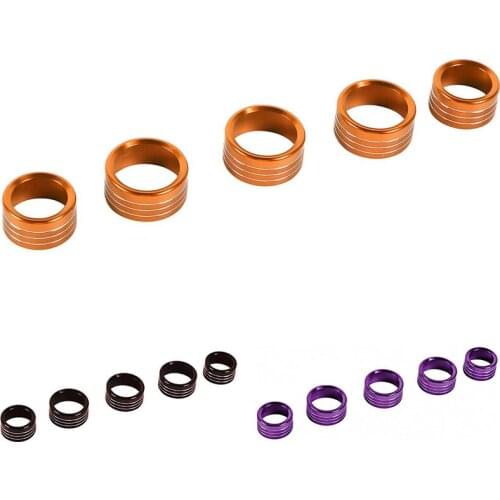 Aluminum Center Console AC Radio Switch Knob Cover Trim for Dodge RAM 2018 2019 2020 Interior Accessories 5Pcs