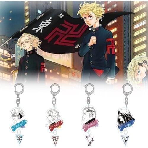 Anime Tokyo Revengers Keychain Cartoon Character Manjiro Ken Takemichi Hinata Atsushi Chibi Kawaii Cosplay Bag Pendant Keyring