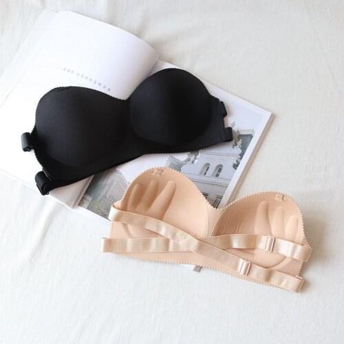 Sexy Backless Invisible Bra Push Up for Women Lingerie Seamless Brassiere No Sewing Bra Black Strapless Underwear Wire Free Bra