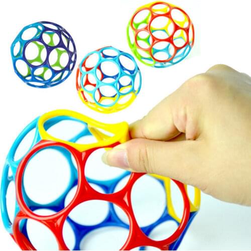 1pc Large Rattles Develop Baby Intelligence Grasping Gums Wave Ball Hand Bell Funny Bite Catch Hole Toys for Children Infant Toy