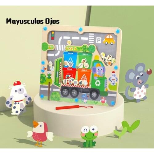 Children Garbage Sorting Game Props Kindergarten Labyrinth Bead Educational Toy Boy Baby Girls 3-6 Years Old