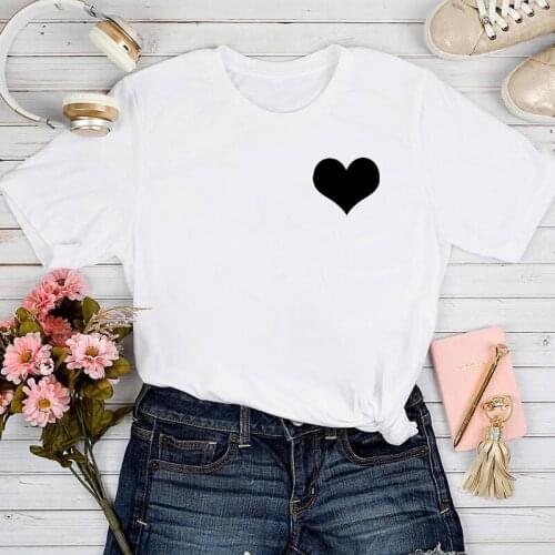 Designed Casual Women Love Graphic Tee Womens New Arrival 2021 Lady Clothes Tops White Tees Tshirts Female T Shirts