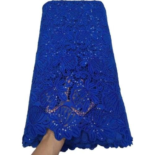 French lace fabric african guipure lace with sequins 2020 high quality swiss lace fabrics nigerian cord lace for party 5yards
