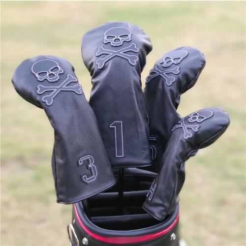 Golf Club Wood Headcovers#1#3#5 skull lovely Driver Fairway Woods cover PU Leather Head Covers Set Protector Golf Accessories