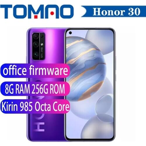 Honor 30 5G mobile phone 50x Digital Zoom Kirin 985 Octa Core 40W Super Charger 6GB 8GB RAM 128GB 256GB ROM 5G Smartphone NFC
