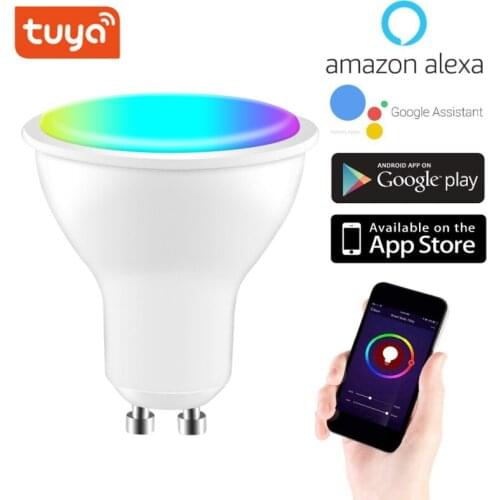 GU10 Spotlight WiFi RGB+CW Light Bulb Tuya Smart Life APP Wireless Voice Control Bulb Automation Work With Alexa Google Home