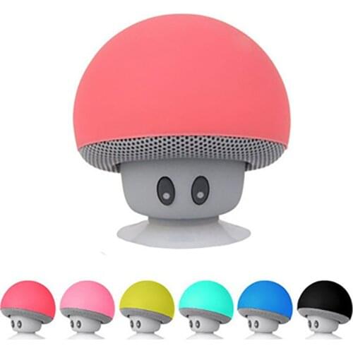 Cartoon Small Mushroom Head Bluetooth Sound Box Silicon Rubber Sucker Desktop Loudspeaker Portable Mobile Phone Bracket Sound