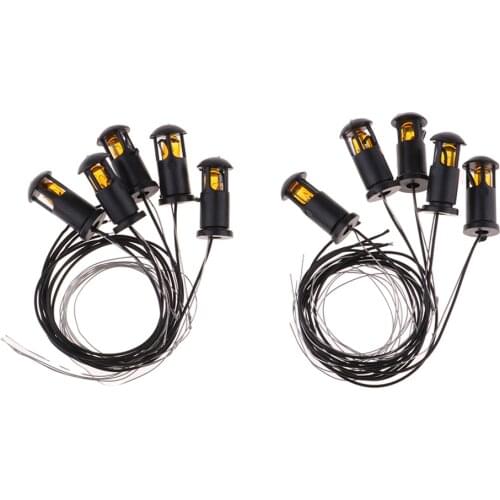 Mini Lawn Landscape Decor LED Light Sand Table Model Decorations -10pcs