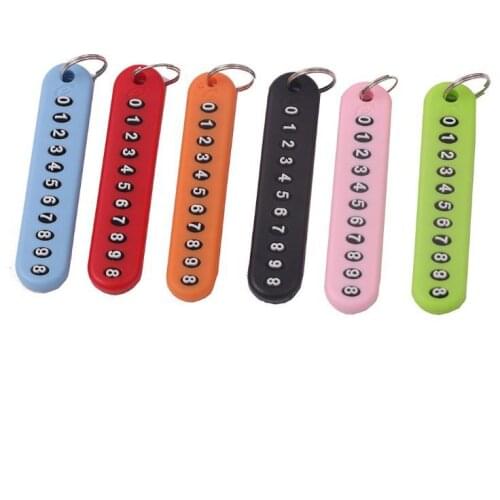 Fashion DIY Car Motorcycle Key Ring Key Chain Anti-lost Phone Number