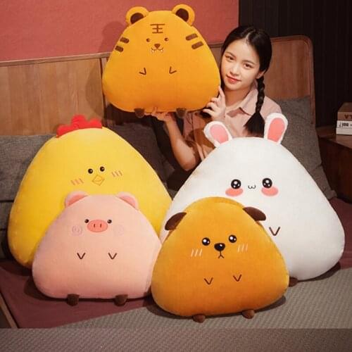 Squish Pillow Plush Toy Animal Kawaii Rabbit Tiger Pig Dog & Chicken Plush Toys Pillow Buddy Stuffed Cushion Valentines Gift