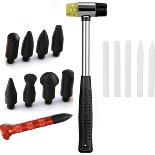 Dent Removal Aluminum Hammer with 9 head Tap Down pen Tool Set Aluminum Tap Down Pen Paintless Dent Repair tools