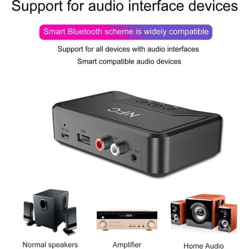 NFC Wireless Bluetooth Receiver aptX LL 3.5mm Jack AUX Wireless Adapter for Car Speaker RCA Bluetooth 5.0 Audio Stereo Receiver