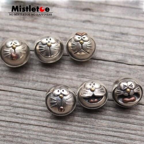 Mistletoe 925 Sterling Silver Cartton Cat Charm Bead European Jewelry