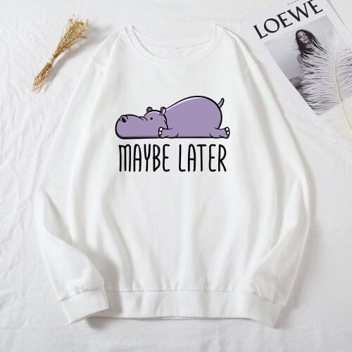 Autumn Sweatshirt Hooded Women Long Sleeve Hoodies Hippo Letter Printed Fashion Loose Pullovers Casual Female