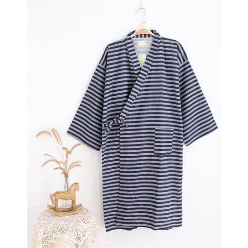 2021 Japanese Sytle Pajamas Sleepwear Loose Couples Clothing Women Men Cotton Soft Comfy Traditional Kimono Yukata Pyjamas Robe