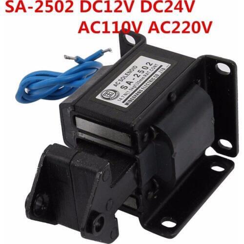 SA-2502 AC 220V 110V DC 12V DC 24V Lift 2.0kg AC Tractive Solenoid Electromagnet