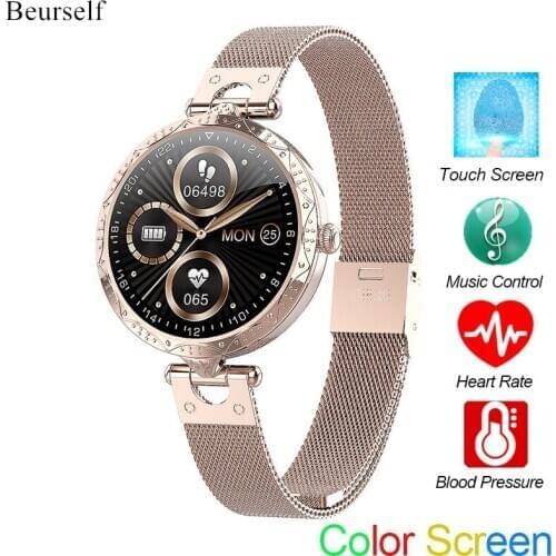 Touch Smart Watch AK22 Lady Female Girl Sport Music Control Smartwatch Fashion Fitness Tracker Heart Rate Band for Android IOS