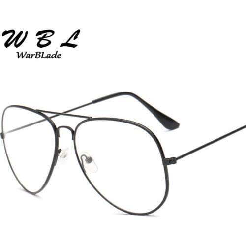 WarBLade Women Men glasses Gold Frame Sunglasses Female Classic Eyeglasses Transparent Clear Lens Optical Pilot Style