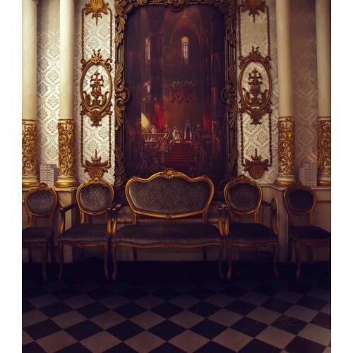 TR Wedding Background Vinyl Classical Indoor Photography Backdrop European Palace Backdrop for Studio Photographic Backdrop