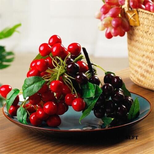 Party props home hotel bar cafe supermarket Shop Store decoration props faux artificial fruit Simulation fake Cherry bunches