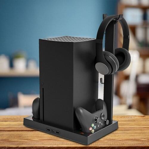 Vertical Charging Stand Headphone Gamepad Holder Adapter For Xbox SeriesX Dual Battery Handle Contact Seat Charger Drop Shipping