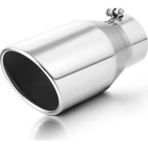 Exhaust Pipe of 4" Inlet 6" Outlet 12" Overall Length Truck Tailtip Rolled Angel Design Polished Finished