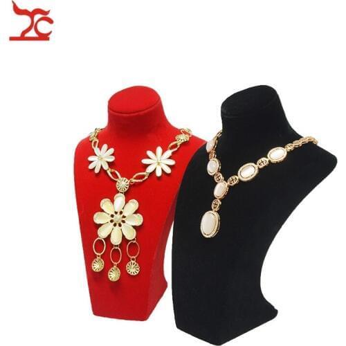 High Quality Resin Mannequin Jewelry Pearl Chain Pendant Display Bust Velvet Gold Necklace Organizer Exhibitor Hold Stand Chest