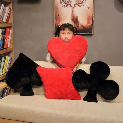 Funny Stuffed Simulation Playing Cards Game Pillows Soft Game Plush Toys Doll Sofa Bed Cushion Sleeping Pillow Creative Gifts