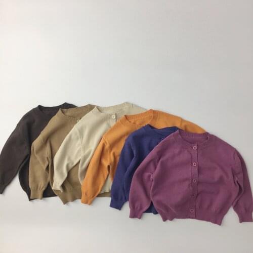 1-7Y Kids Clothing Autumn Winter Girls Cardigan Sweater Boys Sweaters Coat Outwesr Solid Cardigan kids Long Sleeve Clothes