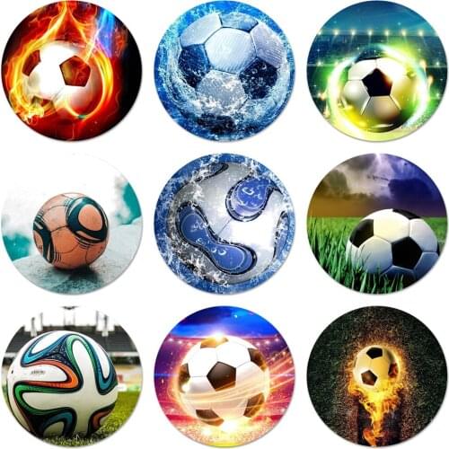Football Soccer Ball Icons Pins Badge Decoration Brooches Metal Badges For Clothes Backpack Decoration 58mm
