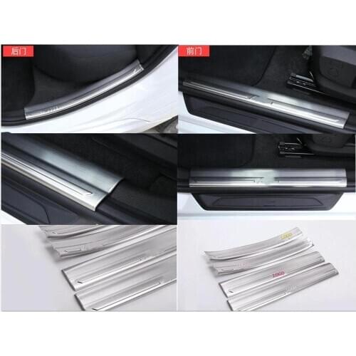 4pcs/set Stainless Steel Inside Door Sill Scuff Threshold Plate For BMW X1 F48 2016 2017 Car Accessories and Parts
