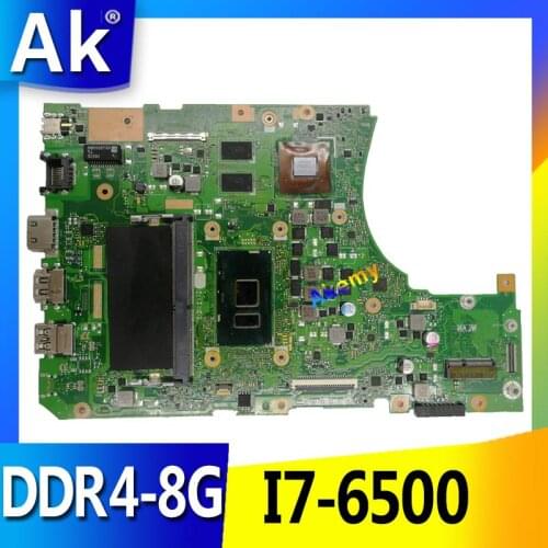 AK X556UV Laptop motherboard DDR4 8g RAM I7-6500 for ASUS X556UQ X556UV X556UB X556UR X556U Test mainboard X556UV motherboard