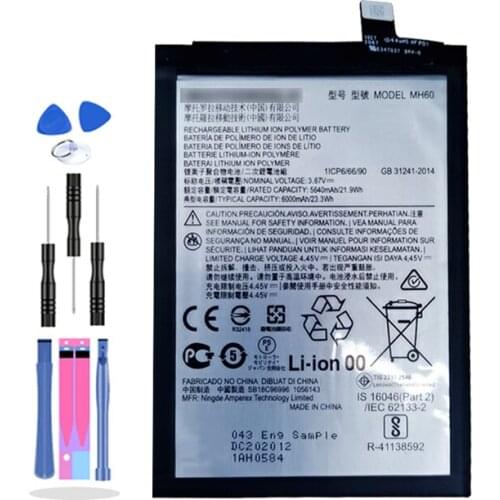 3.87V/6000mAh MH60 Battery for Motorola Moto mh60 1ICP6/66/90 Mobile Phone Batteries