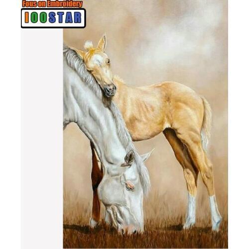 Diamond embroidery animal stickers diy 5d diamond painting cross stitch horses picture pastes rhinestone diamond art painting