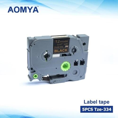 AOMYA P-Touch 1 PC Compatible for Brother TZe-334 12mmx8m Standard Labeling Tape