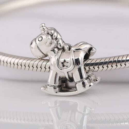 Authentic S925 Bead Unicorn Toy Horse Charm fit Lady Bracelet Bangle DIY Jewelry