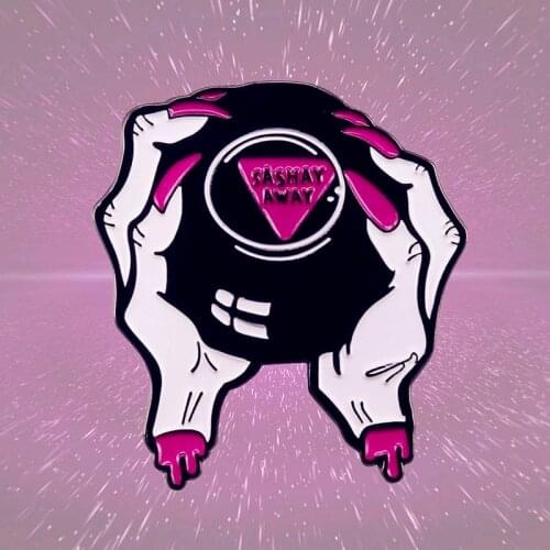 Sashay Away Hand and Crystal Ball Brooch Pins Enamel Metal Badges Lapel Pin Brooches Jackets Jeans Fashion Jewelry Accessories