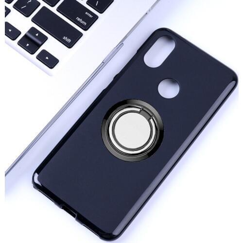 For Xiaomi Mi A2 Lite 6X Back Ring Holder Bracket Phone Case Cover Phone TPU Soft Silicone Cases for Xiaomi Redmi Note 7 5 6 Pro