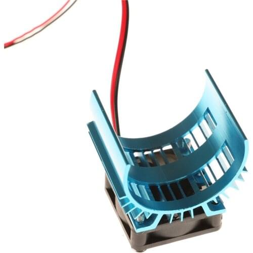 Blue RC Parts Electric Car brushless Motor Heatsink Cover + Cooling Fan for 1:10 HSP RC Car 540 550 3650 Size Motor Heat Sink