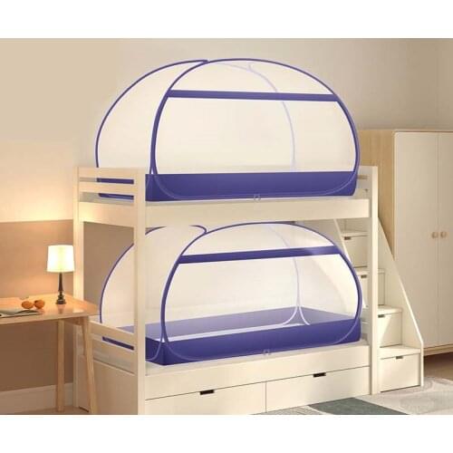 0.9m-1.5m Kids Bunk Bed Yurt Mosquito Net Bedroom Upper Lower Bunk Free Installation Bed Tent Canopy Foldable Anti-Mosquito Nett