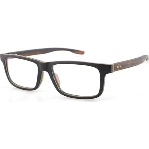 Dropshipping Women Decorative Fashion Carving Rectangle Fake Glasses Real Natural Wood Frame Eyeglasses for Men